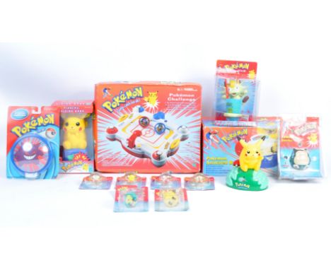 A collection of original 1990's Nintendo Pokemon toys and merchandise to include Tiger Jammer Snorlax, Meowth Toothbrush, Gen