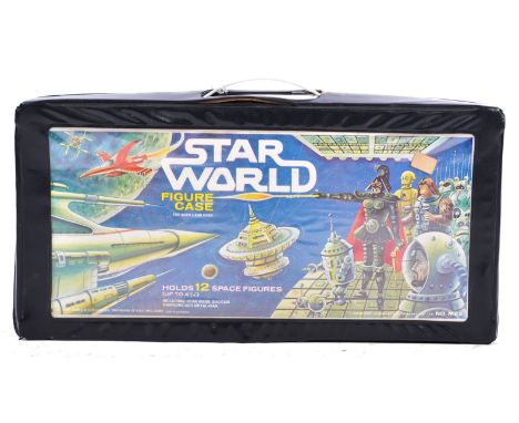 A rare original vintage Tara Toy Corp made Star Wars style bootleg ' Star World ' action figure carry case. Vinyl constructio