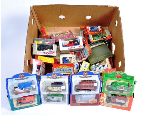 A large collection of 40x assorted boxed scale diecast models to include: Oxford Diecast, COrgi, Cameo, Matchbox Models Of Ye