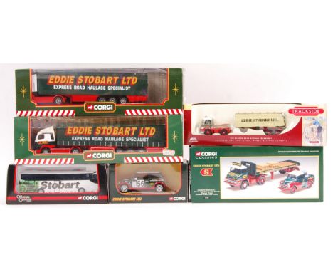 A collection of x6 Eddie Stobart related boxed diecast models - largely Corgi, but also a Lledo Trackside model. Box numbers 