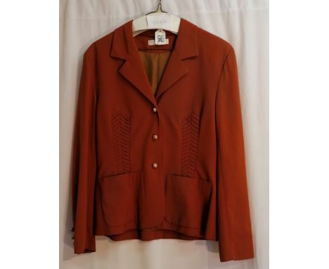 1980's Rust Coloured jacket by Nicole Farhi. with ceramic buttons. In good used condition 