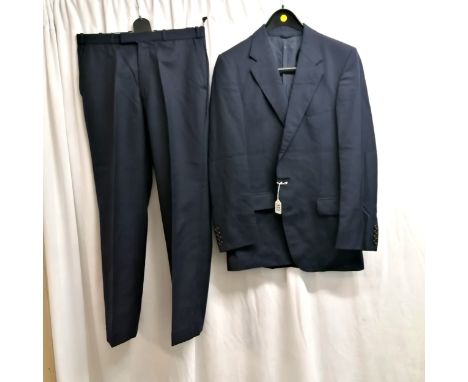 Christian Dior Navy 2 Piece single breasted suit, Jacket 106 cm chest Trousers 80 cm waist, 73 cm inside leg. 