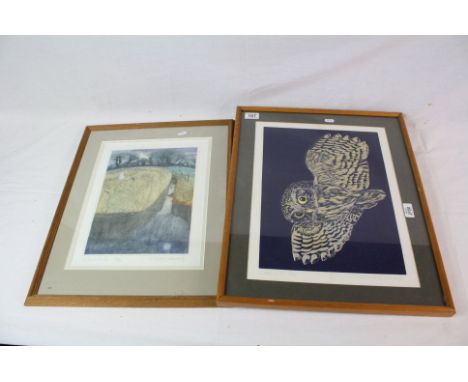 Robert R Greenhalf (born 1950), Two Signed Limited Edition Etchings titled ' Barn Owl ' no. 72/150 and ' Little Owl ' no. 11/