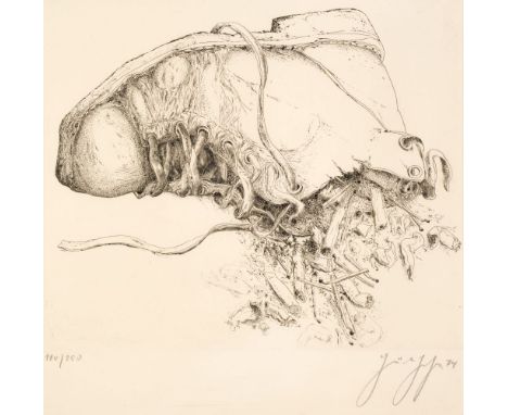 * Grass (Günter, 1927-2015). Shoe with cigarette butts, 1974, etching with drypoint on wove paper, signed and dated lower rig