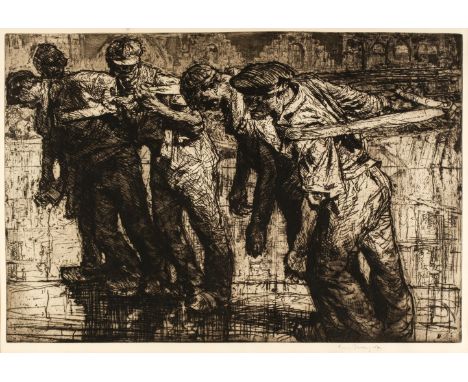 ARR * Brangwyn (Frank, 1867-1956). The Tow Rope, 1906, etching on wove paper, published as an artist's proof, signed in penci