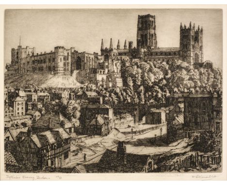 * Lishman (Walter, 1900-1986). September Evening, Durham, etching on paper, signed in pencil 'W. Lishman SGA' lower right, ti