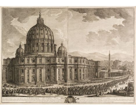 * Vasi (Giuseppe, 1710-1782). L'Interno della Basilica Vaticana colla rappresentanza dell'Ordine, con cui l'Ecclesiastica Ger