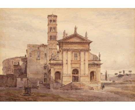 * Elgood (George Samuel, 1851-1943). Basilica di Santa Francesca Romana, Rome, 1882, watercolour on wove, signed, titled 'Rom