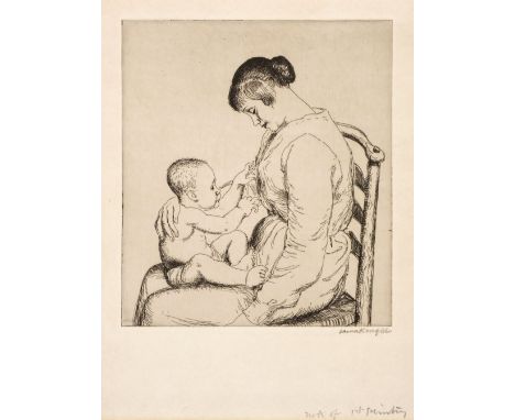 ARR * Knight (Laura, 1877-1970). Mother and Child, etching on pale cream wove paper, a proof aside from the published edition