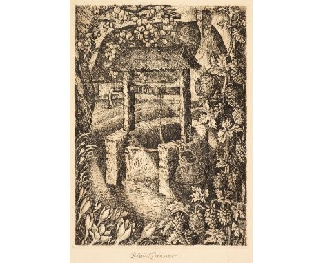 ARR * Tanner (Robin, 1904-1988). October, 1984, etching on pale cream laid paper, published in an edition of 25 impressions b