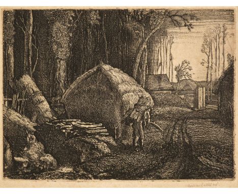 ARR * Sutherland (Graham, 1903-1980). Pecken Wood, 1925, etching, on fibrous buff wove paper, a very good, rich and tonal imp