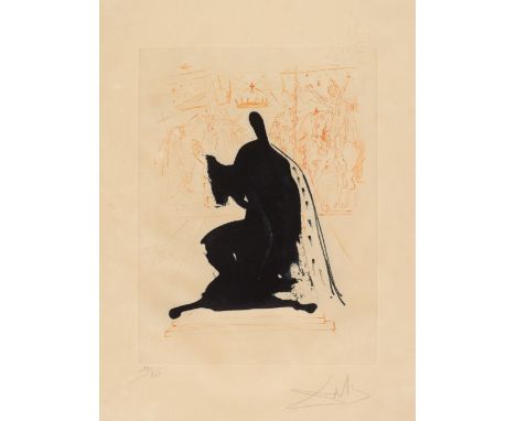 ARR * Dalì (Salvador, 1904-1989). King of Aragon, 1971-2, etching and mezzotint on wove paper, printed in dark blue and orang