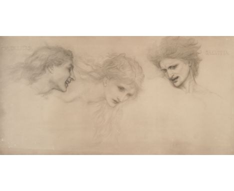 * Hollyer (Frederick, 1837-1933). Crudelitas and Saevitia Leading the Faire Dame, after Edward Burne-Jones, platinotype or pl