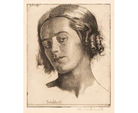 ARR * Brockhurst (Gerald Leslie, 1890-1978). Nadia, 1921, etching on laid paper, with Britannia watermark, from the published
