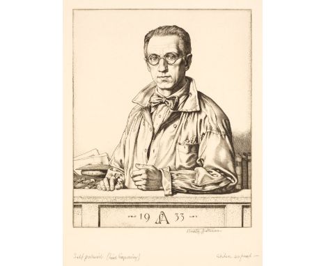 ARR * Anderson (Stanley, 1884-1966). Self Portrait, 1933, copper line engraving on pale cream wove paper, from the published 