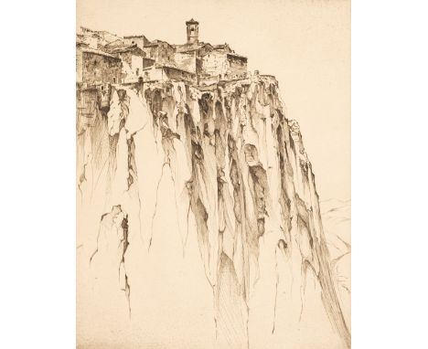 * Arms (John Taylor, 1887-1953). Grim Orvieto, 1926, etching on cream laid paper, signed and dated in pencil lower right, fro