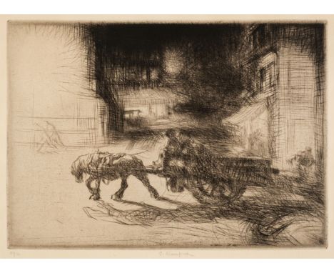 ARR * Blampied (Edmund, 1886-1966). Night Time, Dieppe, 1926/27, drypoint etching on pale cream laid paper, from the publishe