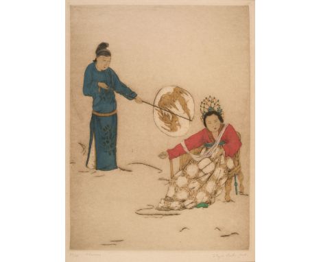 * Lord (Elyse Ashe, 1900-1971). Lady of Rank, etching printed in colours on off-white japan paper, from the published edition