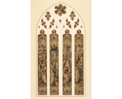 * Attributed to Heaton, Butler &amp; Bayne (stained glass designers). Design for a stained glass window, circa 1860's-70's, f
