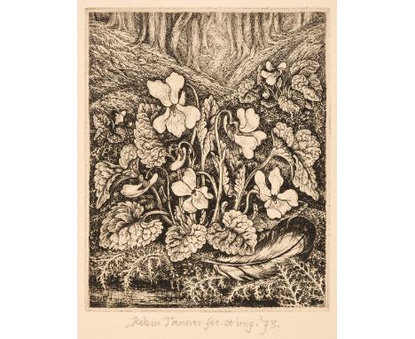 ARR * Tanner (Robin, 1904-1988). White Violets, 1973, etching, a fine impression, printing with rich contrasts, signed, dated