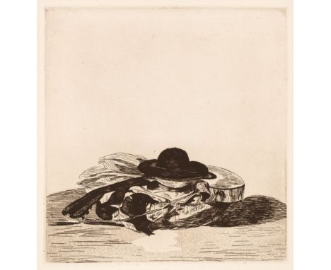 * Manet (Édouard, 1832-1883). Chapeau et Guitare, Frontispiece to Le Cahier des Quatorze Eaux-fortes, etching, roulette and a