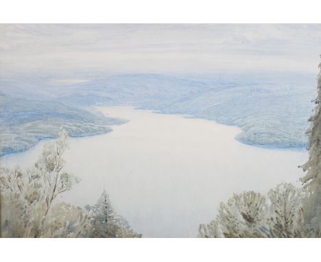 SIR JOHN STIRLING MAXWELL, Lucerne from Burgenstock, watercolour, initialled lower right, label verso for T &amp; R Annan Gla