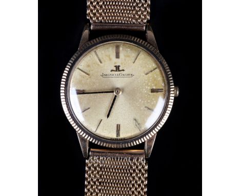 A JAEGER-LE-COULTRE GENTLEMAN'S MANUAL WRISTWATCH c.1960 in 9ct gold case, jewelled lever movement, champagne dial with gilt 