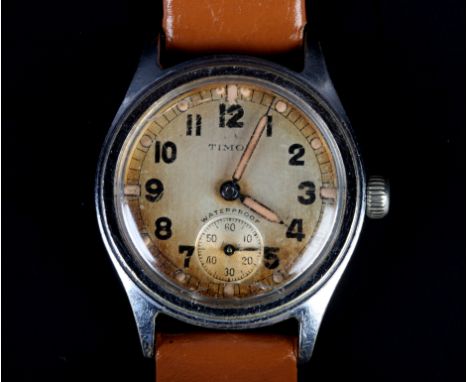 TIMOR GENTLEMAN'S ATP (ARMY TRADE PATTERN) manual military wristwatch c.1945 in chromed case with stainless steel screw back 