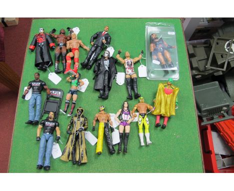 Approximately Fifteen Modern WWE, WWE Plastic Model Wrestling Action Figures, by Mattel, assorted characters.