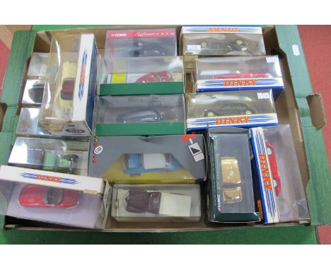Seventeen Diecast Model Vehicles, by Solido, Corgi, Matchbox including Corgi #04501 40th Anniversary Mini Gold Plated, boxed/