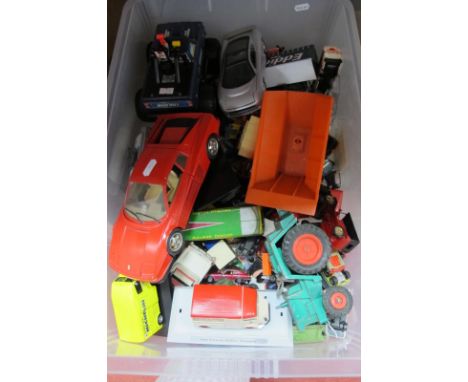 A Box of Loose Diecast, by Corgi, Lledo, Burago, Tri-ang and others, all playworn.