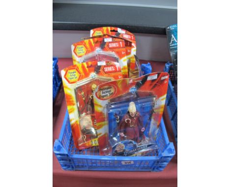 Six Modern Doctor Who Poseable Action Figure Sets, by character including Series 1 Sycorax Leader, Gelth Zombie, The Editor, 