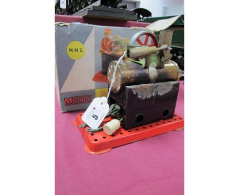 A Mamod MM2 Stationery Steam Engine, well used, poor box.
