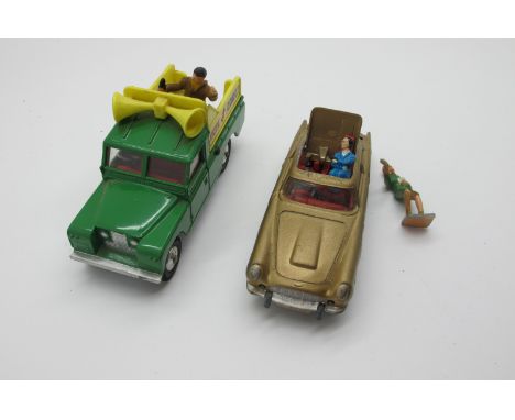 Corgi No. 261 James Bond DB5, in gold, fair, operating parts appear seized, plus a Corgi 'Vote For Somebody' Landrover with f