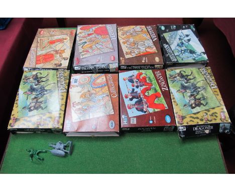Eight 1:32nd Scale Plastic Figures, by Hat, mainly with an Ancient History theme, all boxed, but unchecked, occasional figure