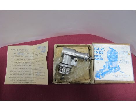 A Progress Aero Works P.A.W. (Macclesfield) 3.2CCS 19-D5 RC Model Diesel Aero Engine, designed by Gig Eifflaender, accompanie