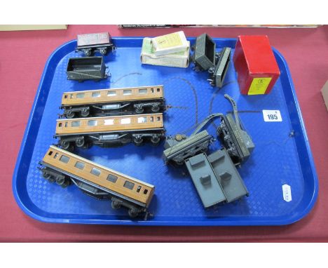 A Quantity of Post War 'OO' Scale Rolling Stock Etc Mainly by Trix, including two engineering cranes, derelict coach hut (box