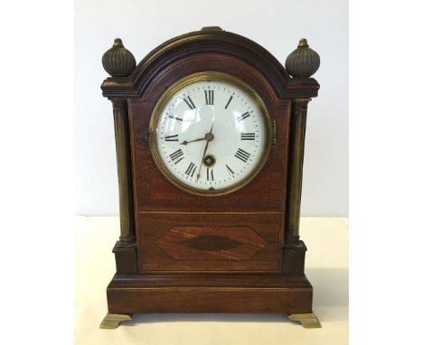 19th century French mahogany bracket clock with Japy Frère movement (no key).