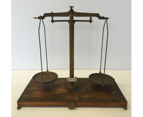 A set of vintage balance scales.