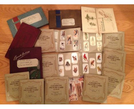 23 sets of vintage cigarette cards (17 sets loose in albums &amp; 6 stuck into albums) - to include Players 'Aviary &amp; Cag