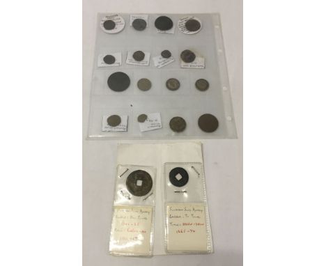 A collection of 18 vintage and antique coins to include Roman, Richard I, Elizabeth I, Edward II, unkown Jetton and Chinese.