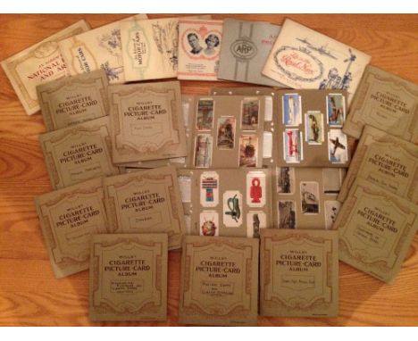 22 sets of vintage cigarette cards (15 sets loose in albums &amp; 7 stuck into albums) - to include Wills 'Speed' and 'Homela