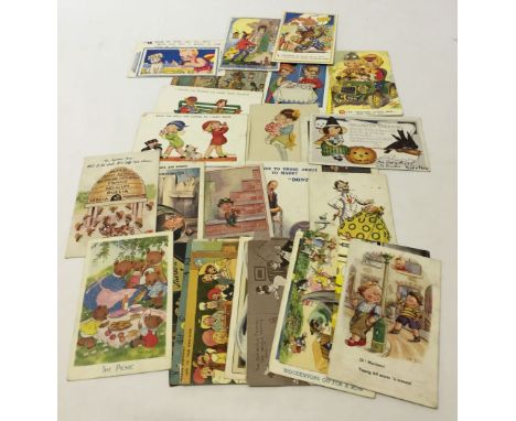 Approx 30 comic postcards to include Mollue Grey & Louis Wain. Early to mid 20th century.