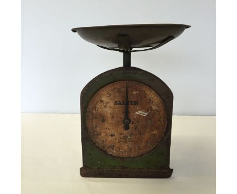 A pair of vintage Salter 20lb scales.