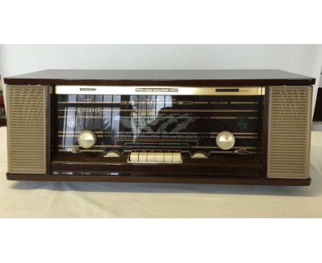 A large vintage Philips Revebeo stereo radio.