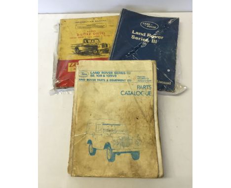 3 vintage Land Rover instruction & parts manuals.