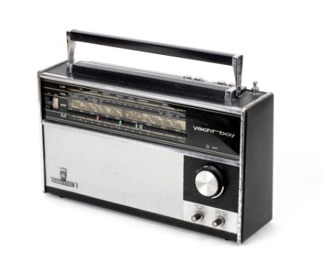 A Grundig 'Yacht-Boy' radio,with LW/SW/MW and UHF frequencies, some light wear, used by Donald and Geoffrey Healey. For furth