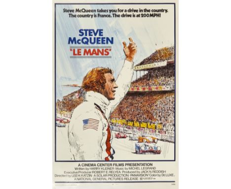 A Steve McQueen 'Le Mans' film poster, 1971,US one sheet poster, colour lithograph printed in USA, featuring artwork after To