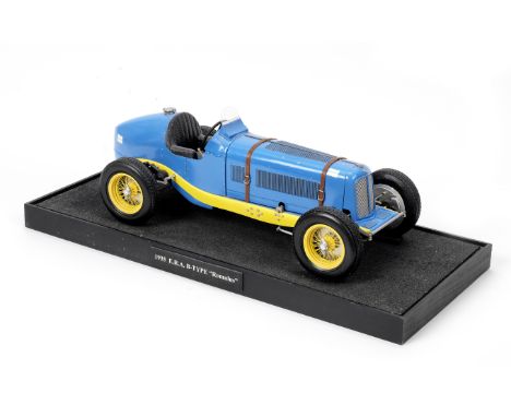 A 1:8 scale model of the Prince Bira 1935 ERA B-Type 'Romulus',kerbside model, white metal and plastic body construction, wit
