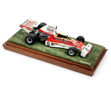 A fine 1:20 scale scratch-built model of Emerson Fittipaldi's 1974 McLaren M23 by Gerald Wingrove,constructed 1975, 1 of 4 ex